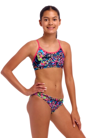 Girls Racerback Two Piece Lolly Leopard