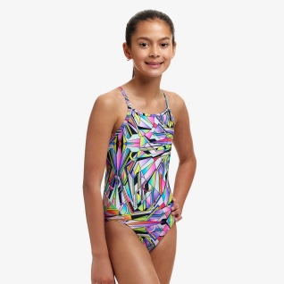 Dívčí tréninkové plavky Funkita Diamond Back One Piece - Scissor Kick


