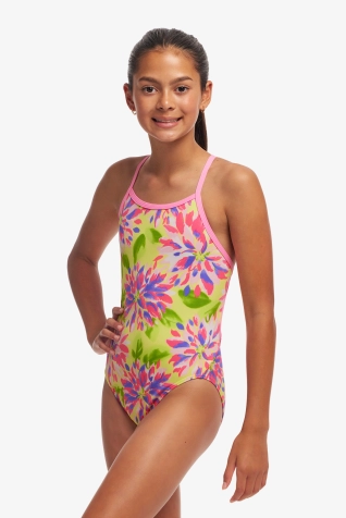 Dívčí tréninkové plavky Funkita Single Strap One Piece - Spring Sun


