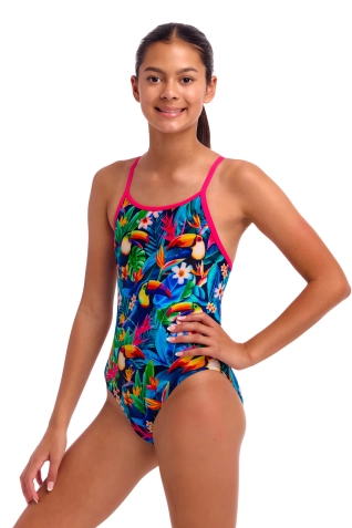 Dívčí tréninkové plavky Funkita Diamond Back One Piece Birdie Wordie