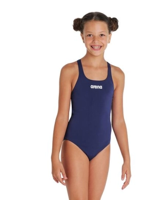 Dívčí plavky arena Team Girls' Swim Pro One-piece Solid -tmavě modré