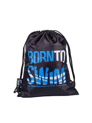 Lehký sportovní vak BornToSwim® Swimbag - Černá s modro-bílým logem